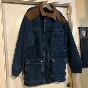 Woodsman ATA All Terrain Apparel Denim Chore Jacket Men’s Large Flannel Lined